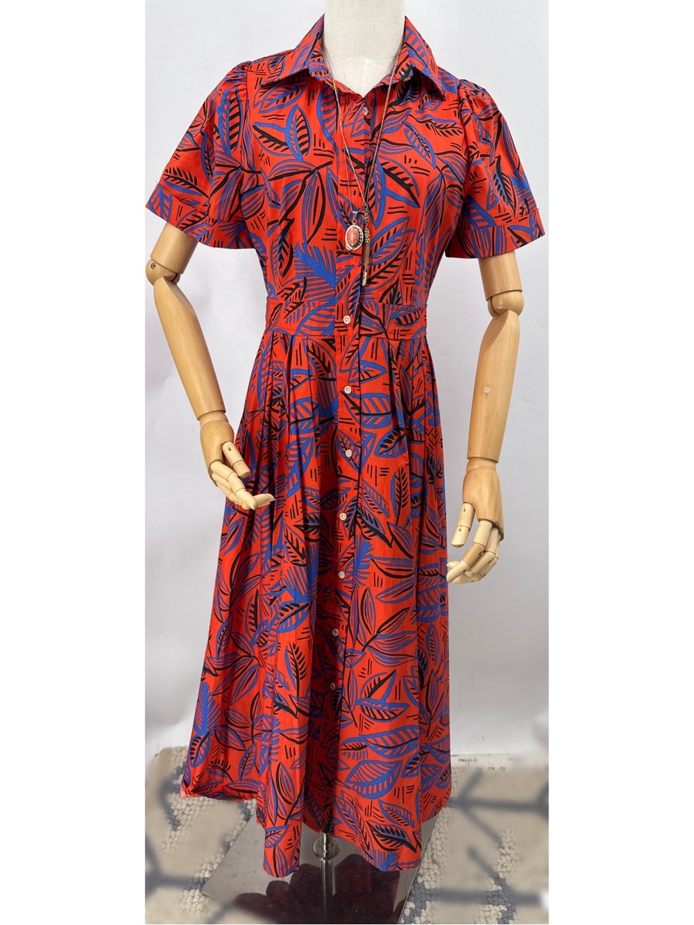 Alexis x Target Tropical Leaf Short Sleeve Shirtdress. S